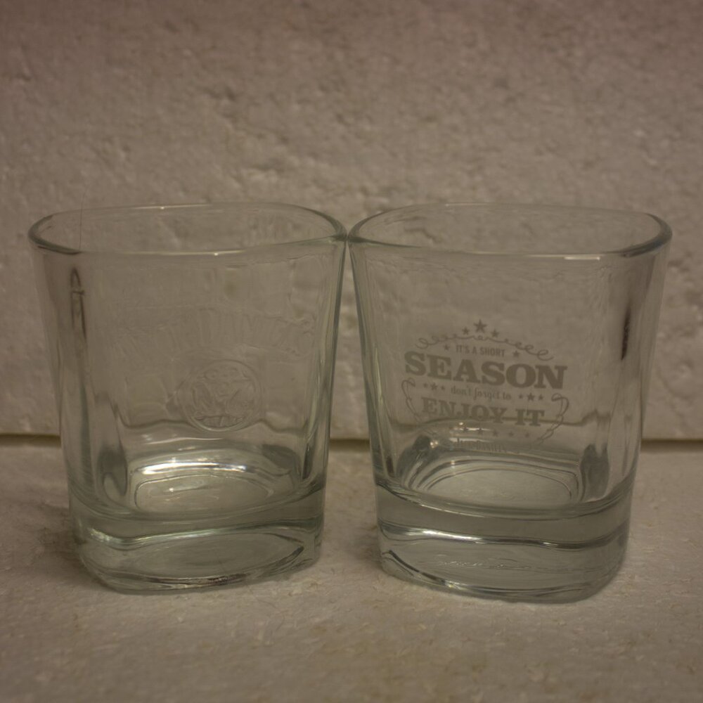 Two Jack Daniel Low Ball 8 Ounce Glasses